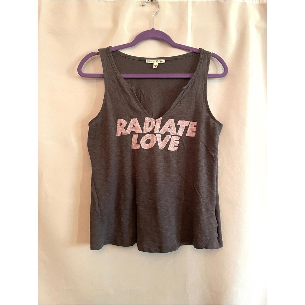Express Charcoal Top Pink "Radiate Love" Graphic Affirmation Manifest Positive